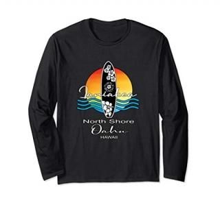 Laniakea Turtle Beach North Shore Oahu Hawaii Souvenior Long Sleeve T-Shirt