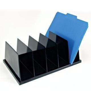 1 Black - Officemate Large Sorter 5 Compartments 9 x 34cm x 13cm Black 21222