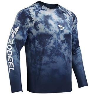 Rodeel Mens Loose-Fit Fishing T-Shirt Vented River Bluff Performance Long Sleeve