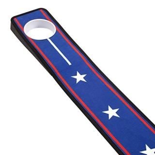 Izzo Golf 6''x6' Golf Putting Mat with Putt Cup - Red White & Blue Felt Golf Put