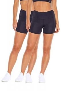 Bally Total Fitness High Rise 5 Bike Short - 2 Pack Black/Black Large