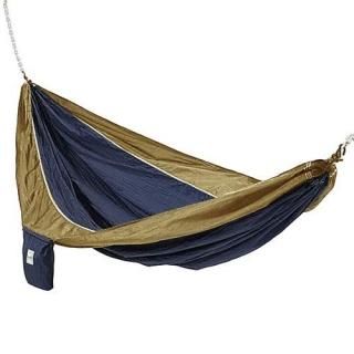 Hammaka Parachute Silk Lightweight Portable Double Hammock In Blue / Brown