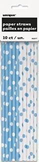 Pastel Blue and White Dot Straws ѥƥ֥롼Υɥåȥȥϥ󥯥ꥹޥ
