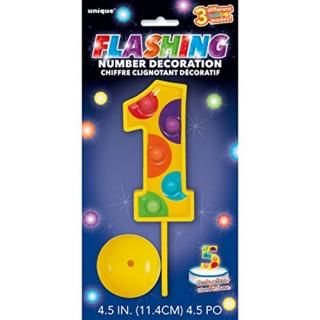 Number 1 - Flashing Number 1 Cake Topper Decoration