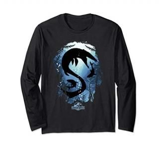 Jurassic World Megalodon Silhouette Long Sleeve T-Shirt