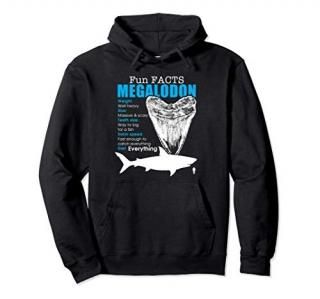 Megalodon shark gift funny facts Megalodon Pullover Hoodie