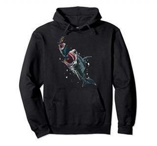 Ocean Sea Monster Hunting Megalodon Scuba Diver Gift Shark Pullover Hoodie