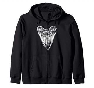 Megalodon tooth Zip Hoodie