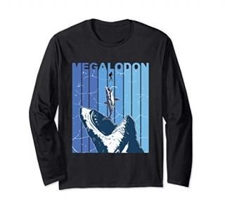 Megalodon Great White Shark Giant Shark Lover Diver Long Sleeve T-Shirt
