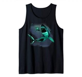 Scuba Diver Great White Shark & Megalodon Shark Diving Tank Top