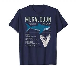 Megalodon T Shirt  Meg Facts Funny Shark Lover T-Shirt Gift