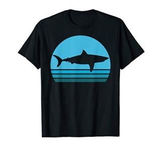 Megalodon White Shark Vintage Sunset Dinosaur T-Shirt