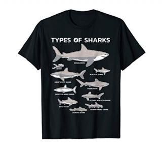 9 Types Of Sharks T-Shirt Educational Academic Ocean Tee