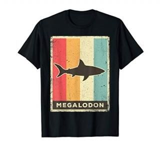Megalodon Lover Vintage Retro Poster Animal T-Shirt