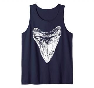 Megalodon Tooth Shark Lover Gift  Meg Sharks Fossil Teeth Tank Top