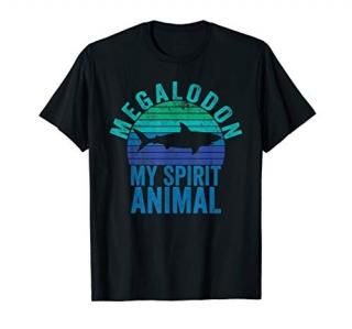Megalodon Is My Spirit Animal Shark Vintage Retro T-Shirt