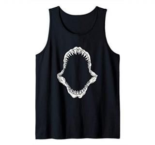 Megalodon Jaw Shark Teeth Dinosaur Giant Shark Lover Gift Tank Top