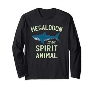 Megalodon Spirit Animal  Funny Shark Lovers Meg Tooth Gift Long Sleeve T-Shirt