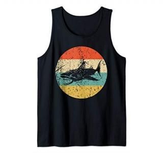 Great White Shark Retro Style Megalodon Tank Top
