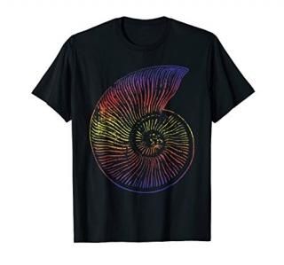 Paleontology shirt Ammonite Fossil Watercolor Shell Gift