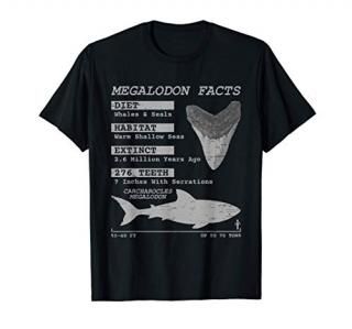 Megalodon Facts Teeth Meg Wildlife Sharks Deep Sea Creature T-Shirt