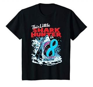 Kids Birthday 8 Year Old Shark 8th bday Megalodon Boys & Girls T-Shirt