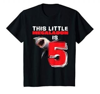 Kids Kids Birthday Megladon Happy 5th Shark Celebration T-Shirt
