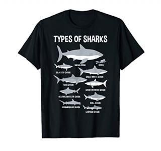 9 Types Of Sharks Educational Ocean T-Shirt Kids Boys Gift T-Shirt