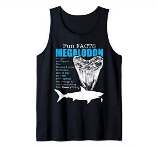 Megalodon shark gift funny facts Megalodon Tank Top