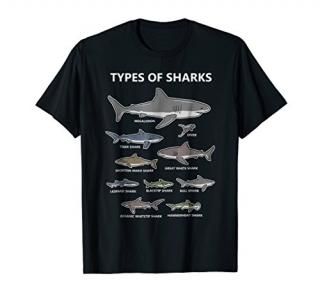 Types Of Shark's White Shark Funny Fossils Shirt