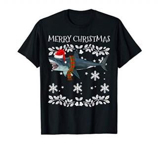 Merry Christmas Ornament Megalodon Ugly Xmas T-Shirt