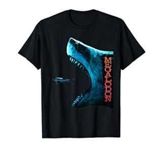 Mens Megalodon Primeval Shark Dorsal Fin Teeth T-Shirt