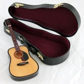 String Guitar with Pick Guard Music Instrument Miniature Replica with Case - Siz