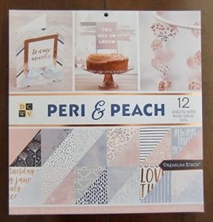 DCWV ץߥ å - 12 x 12 - Double-Sided - Peri and Peach - Rose Gold Foil - 36 
