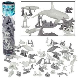 Arctic Animals Action Figure 48 pc Playset - Winter Habitat Adventure Toy Figure