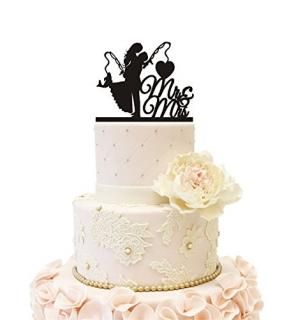 Wedding Cake Topper Engagement Bridal Shower Couple Bride Groom Fishing Fish Fis