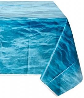 Ocean Table Cover - Plastic Ocean Waves Printed Table Cover 270cm x 140cm