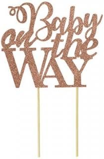 All About Details Copper Baby On The Way Cake Topper 6 x 8