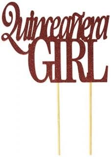 All About Details Red Quinceanera-Girl Cake Topper 6 x 9