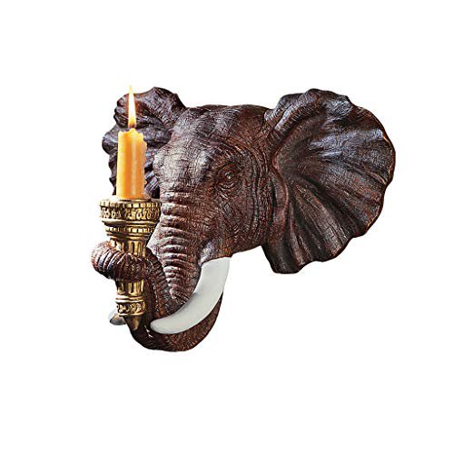 象の頭部 壁掛けキャンドルホルダー燭台 ゾウオブジェ/Design Toscano