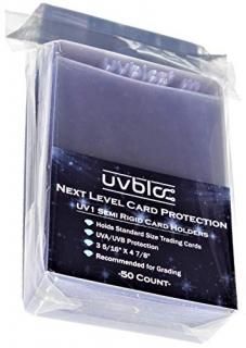 UVBloc UV1 Semi Rigid Baseball Trading Card Sleeves 50 Count Holder Protectors