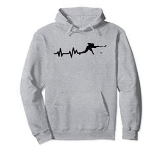 Hockey Player Heartbeat Hockey Pullover Hoodie