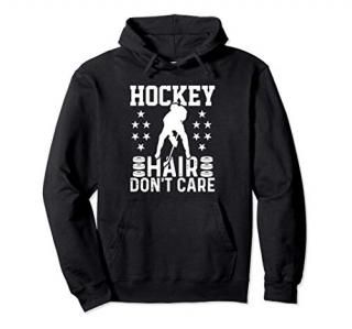 Hockey Hair Don't Care Ice Hockey Player Pullover Hoodie