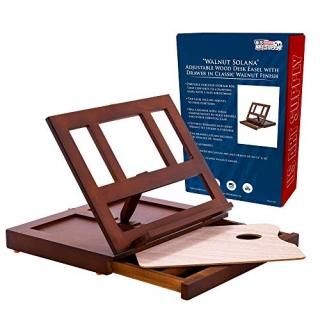 Walnut Finish - U.S. Art SupplyWalnut Solana Adjustable Wood Desk Table Easel wi
