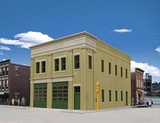Walthers - Two-Bay Fire Station - Kit Plastic -- 8 x 4-7/8 x 5-1/2 20.3 x 12.4 x