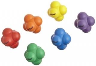Sportime Rubber React-2-Ball with Erratic Bounce - Set of 6 - Multiple Colors 