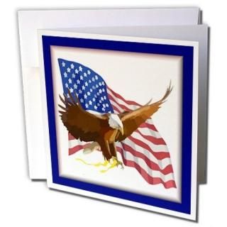 ֥饦ǥ74Holidayơ??Eagle With Flag??꡼ƥ󥰥 Set of 12 Greeting Cards