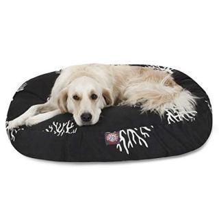 Black Coral Large Round Indoor Outdoor Pet Dog Bed With Removable Washable Cover