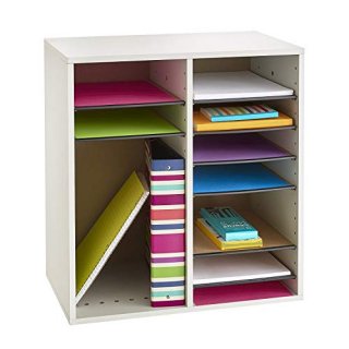 Safco Products Wood Adjustable Literature Organizer 16 Compartment 9422GR Gray D