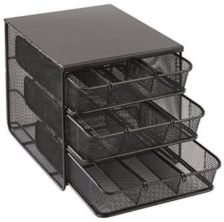 Safco Products 3275BL Onyx Mesh Hospitality Organizer 3 Drawer Black by Safco Pr